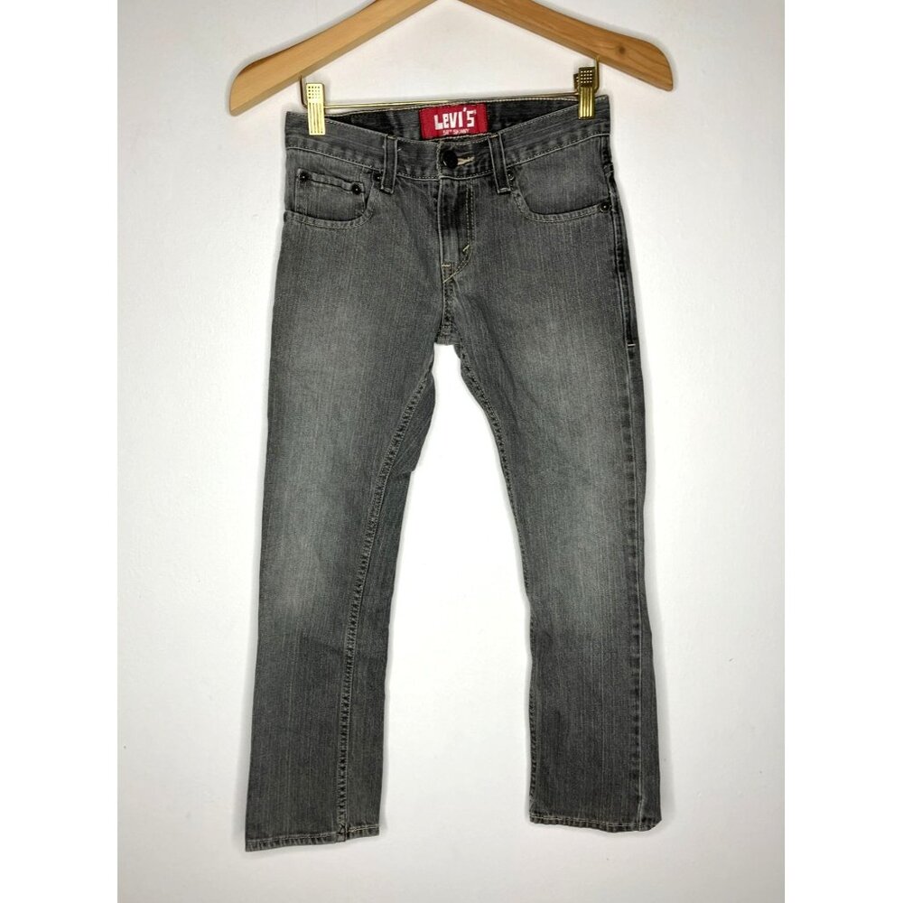 Levis 511 Skinny Gray Denim Jeans Boys Size 10 Adjustable Waist